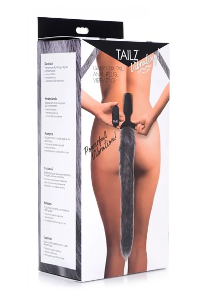 Tailz Grey Fox Tail Vibrating Anal Plug — image 4 of 8