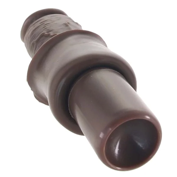 Fantasy X-tensions Elite Silicone 7" Penis Extension With Ball Strap & 3" Removable Extender  - Chocolate