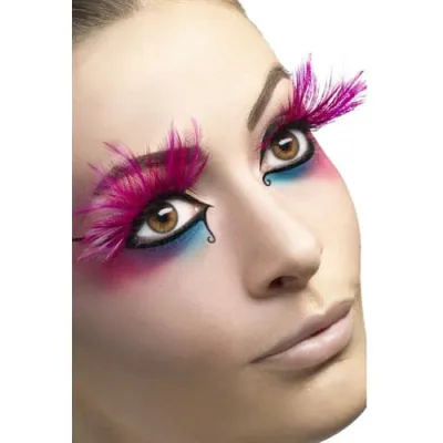 Feather Plume Eyelashes Pink