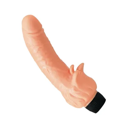 Vinyl Vibrator With Clitoral Stimulator 2 x AA