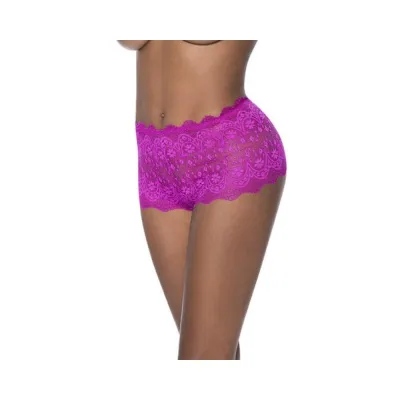 Women s Lingerie Magic Silk Berrylicious Split Crotch Lace Boyshort Raspberry S m
