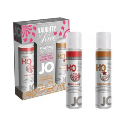 JO Naughty Or Nice Lube Gift Set Candy Cane Gingerbread