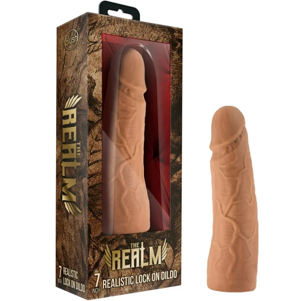 The Realm 7 Inch Realistic Silicone Lock On Dildo