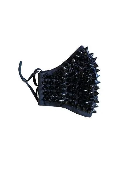 Studded Triple Layer Face Mask handmade in the USA (Options: Gold, Silver, Black)