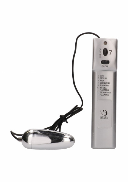 Ultra 7 Vibrating Vector Egg - Silver Mini Wand Vibrator