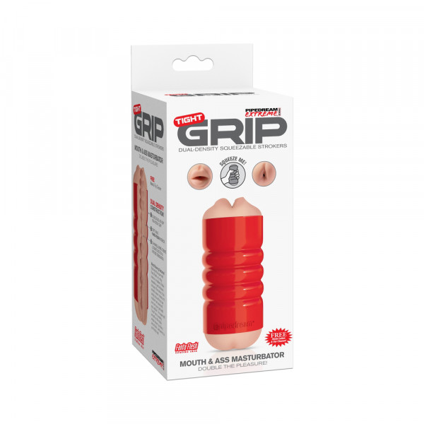 Tight Grip Mouth/Ass Masturbator Red Case