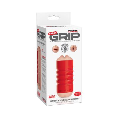 Tight Grip Mouth Ass Masturbator Red Case