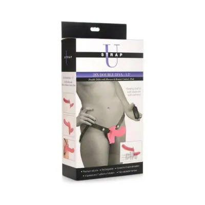 Strap U 28x Dbl Dildo Harness W rc Pink
