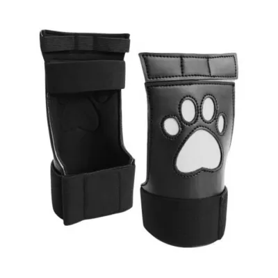 Puppy Play Neoprene Puppy Paw Gloves Black