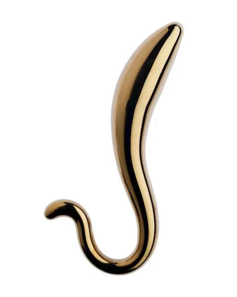Lucent Aura Gold Glass Butt Plug - 7.2 Inch - Gold - 7.2 Inch