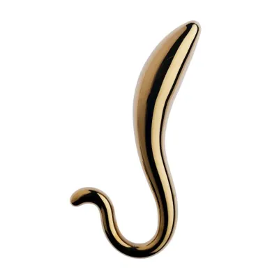 Lucent Aura Gold Glass Butt Plug 7 2 Inch Gold 7 2 Inch