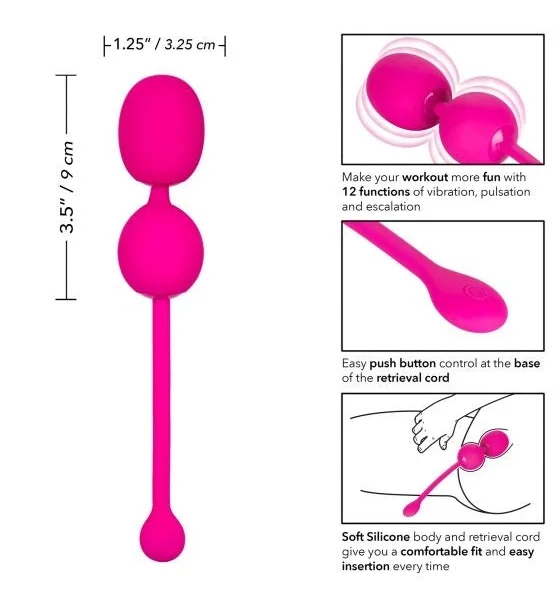 Rechargeable Silicone Vibrating Dual Kegel Balls By CalExotics - Purple — image 12 of 13
