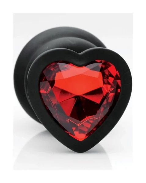 Heart Gem Silicone 3 Piece Anal Plug Set - Black - 3.6 Inch