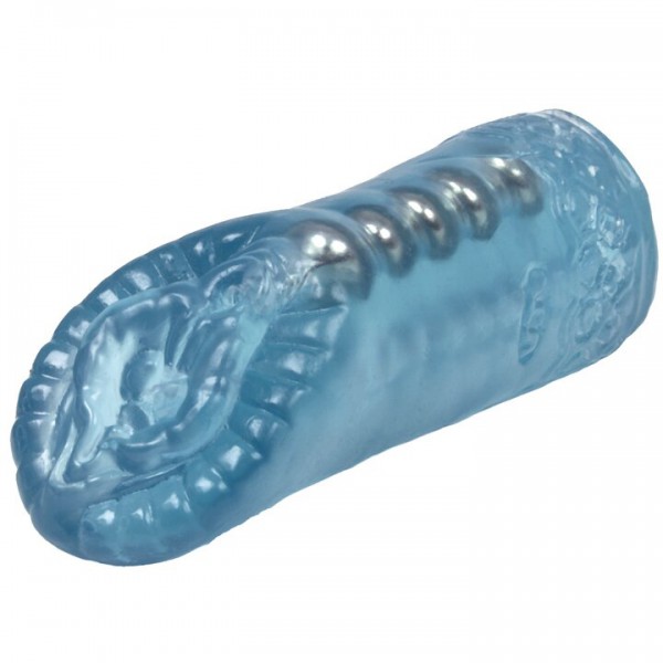 Pussy and Arse Super Beaded Blue Masturbator