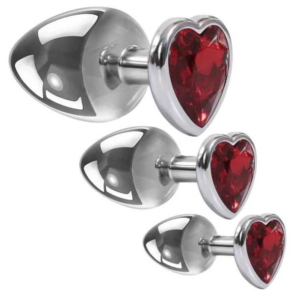 Adam & Eve Three Hearts Gem Anal Plug Set