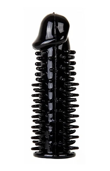 Realistic Spikey Penis Extension - Black
