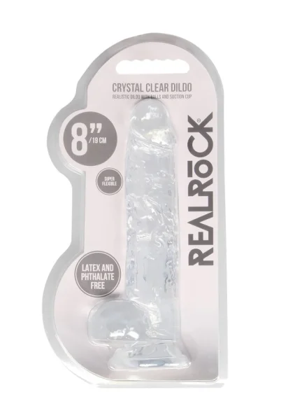 RealRock Crystal Clear - Realistic Dildo with Balls
