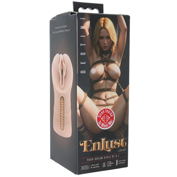 EnLust Destini Open Ended Vibrating Vagina Penis Masturbator By Blush - Vanilla