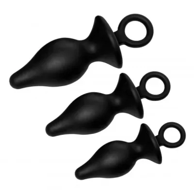 Butt Plug Kit Black 3 Pacifiers