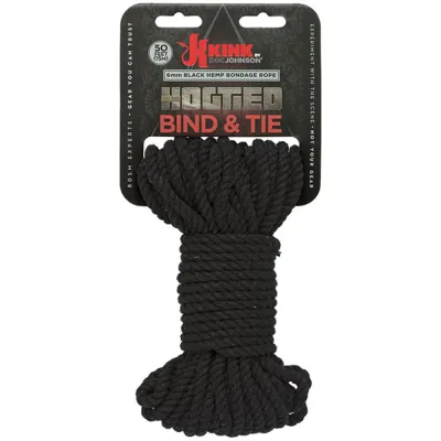 Hogtied Bind Tie 6mm Hemp Bondage Rope 50 Feet Black