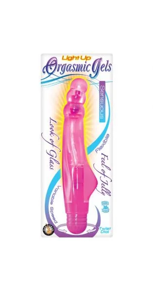 Light Up Orgasmic Gels Sensuous Jelly Vibrator Waterproof Pink 7 Inch — image 2 of 2