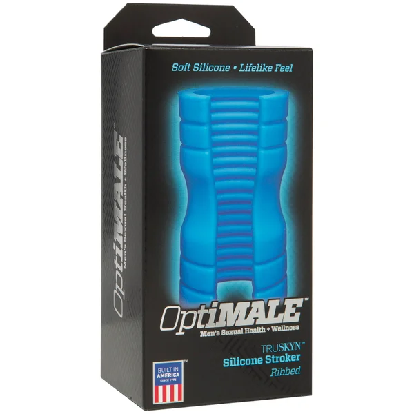 Optimale Truskyn Silicone Stroker Ribbed Blue — image 13 of 14