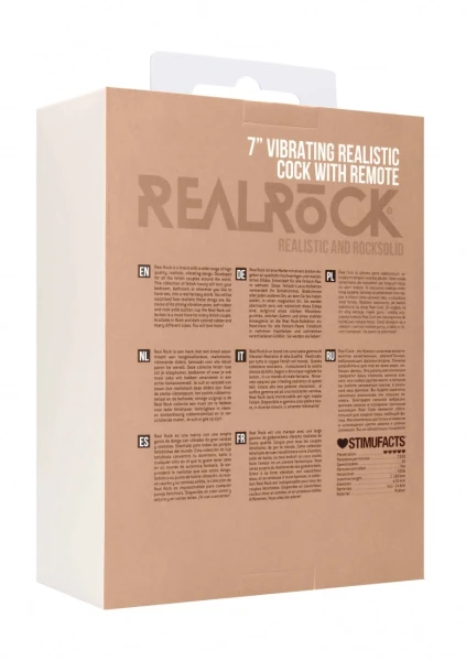 Vibrating Realistic Cock - 7" - With Scrotum - Skin