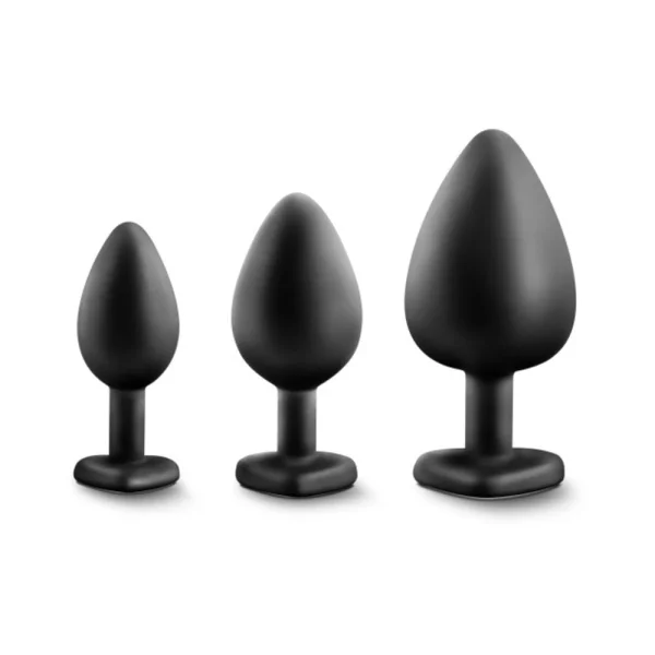 Bling Plugs Training Kit Black with Gem End