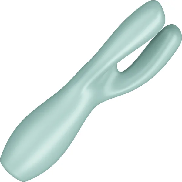 Satisfyer Threesome 3 Rechargeable Waterproof 12-Function Dual Stimulation Vibrator - Mint
