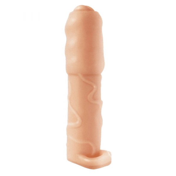 Vibrating Uncircumcised Penis Extender With Scrotum Ring - 30% Extra Girth!