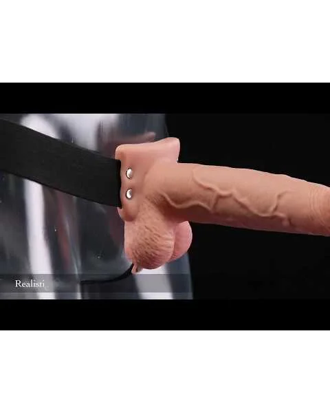 Fetish Fantasy 7.5-inch Hollow Squirting Strap-On with Balls