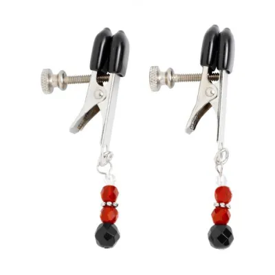 Red Beaded Clamps With Broad Tip Nipple Clamps Red