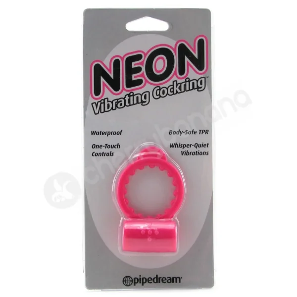 Pink Neon Vibrating Cockring