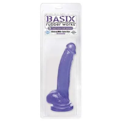 Basix Rubber Works 9 Inch Suction Cup Dong Purple