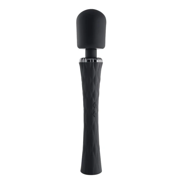 Playboy Pleasure Royal Rechargeable Silicone Vibrating Massage Wand - Black