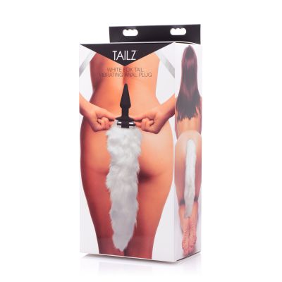 Foxxxy Fanny Vibrating White Tail Anal Plug White