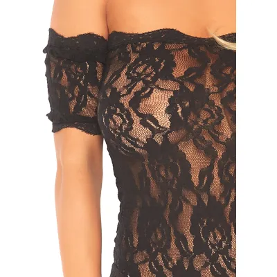 Strapless Lace Teddy Black Medium large