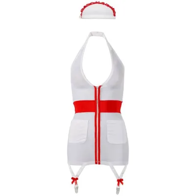 Menta Nurse Costume White Red Small