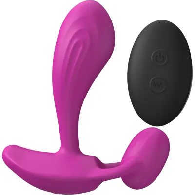 Love To Love Witty Rechargeable Silicone G Spot P Spot Vibrator With Clitoral Stimulator Sweet Orchid Magenta