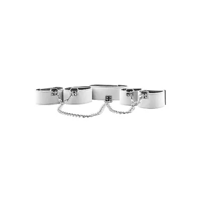 Reversible Collar Wrist Ankle Cuffs White