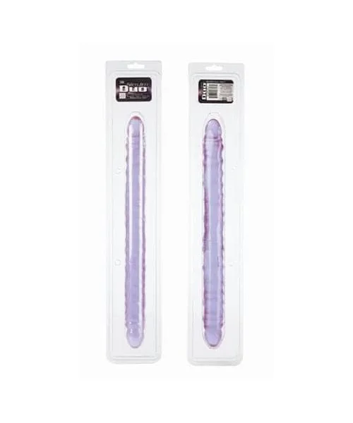Slim Jim Duo 17 Inches Veined Super Slim Dong - Purple