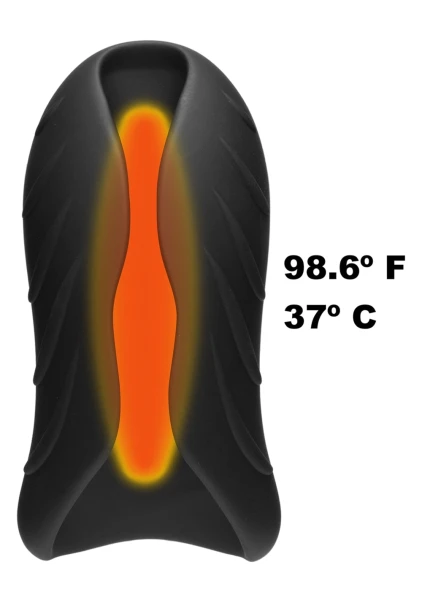 OptiMALE™ - SECONDSKYN™ Silicone Warming Stroker - Vibrating - Rechargeable