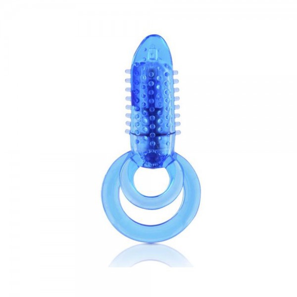 Double O 8 Speed Vibrating Cock Ring Blue
