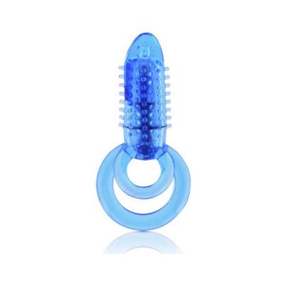 Double O 8 Speed Vibrating Cock Ring Blue