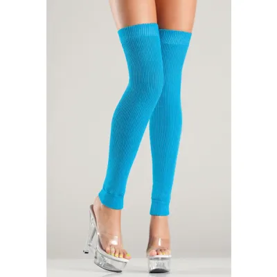 Thigh High Leg Warmers Turquoise One Size