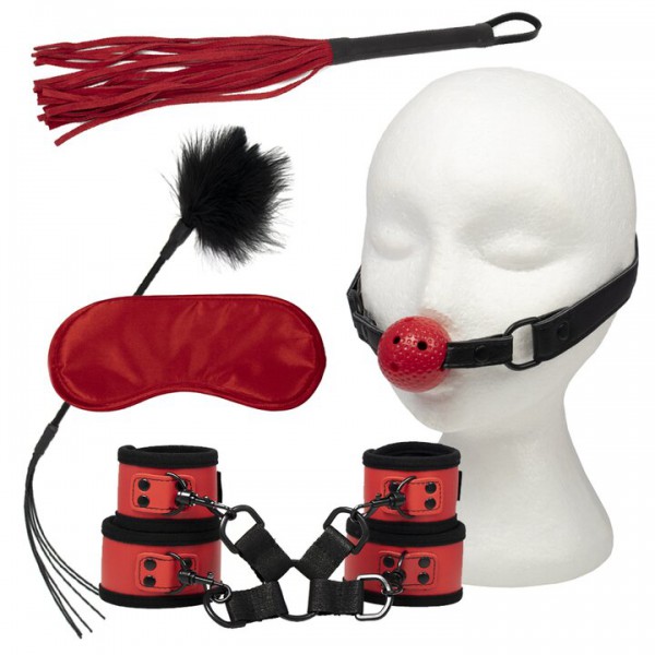 Bondara Red Tie and Tease Bondage Set