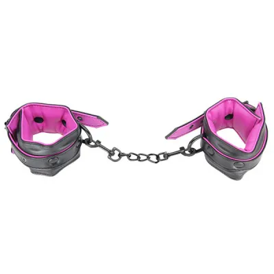 Love In Leather Hot Pink Padded Faux Leather Cuffs