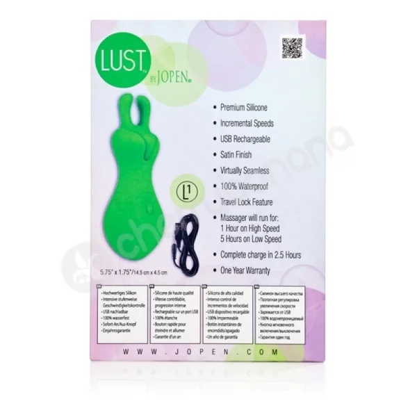 Lust By Jopen L1 Green Rechargeable Vibrator