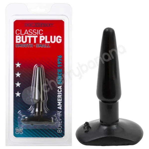 Classic Black Smooth Butt Plug Small