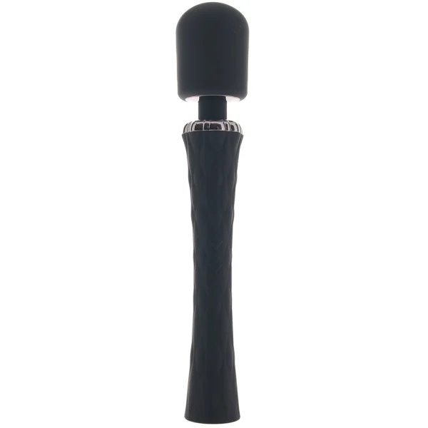 Playboy Pleasure Royal Rechargeable Silicone Vibrating Massage Wand - Black
